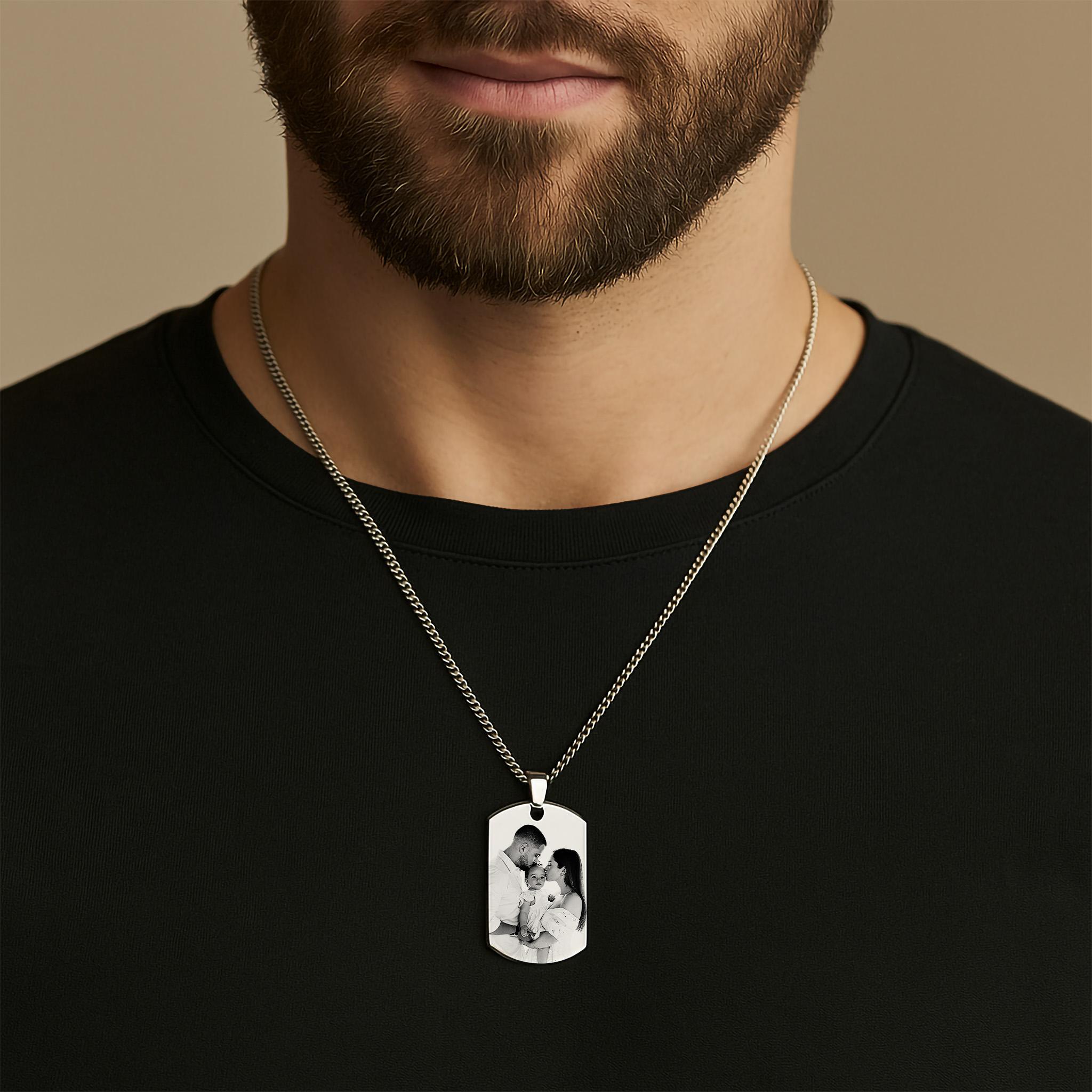Colier placuta personalizata - model barbat