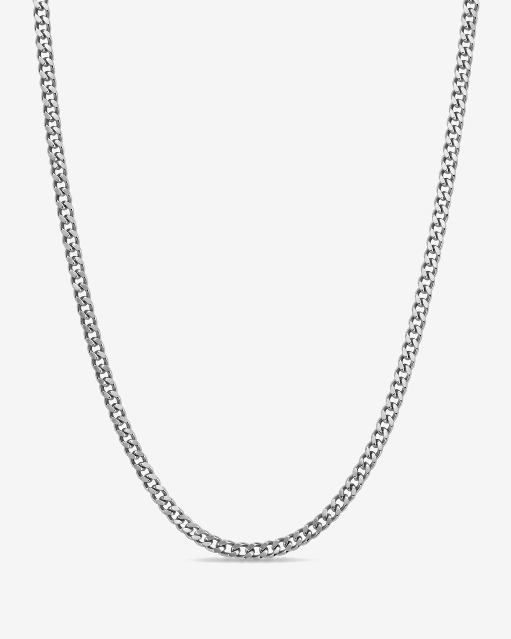 Lant Cuban 4mm - Placat cu rodiu