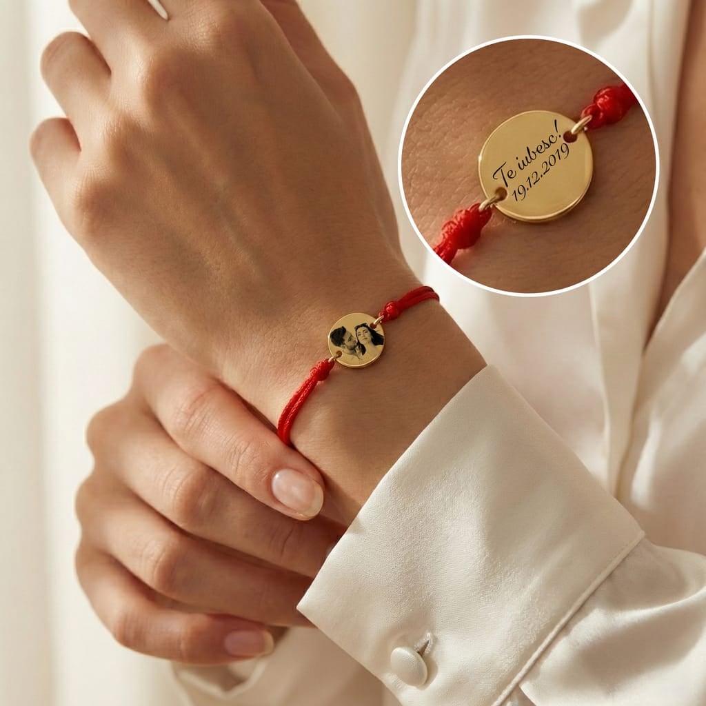 Bratara Luna cu snur rosu