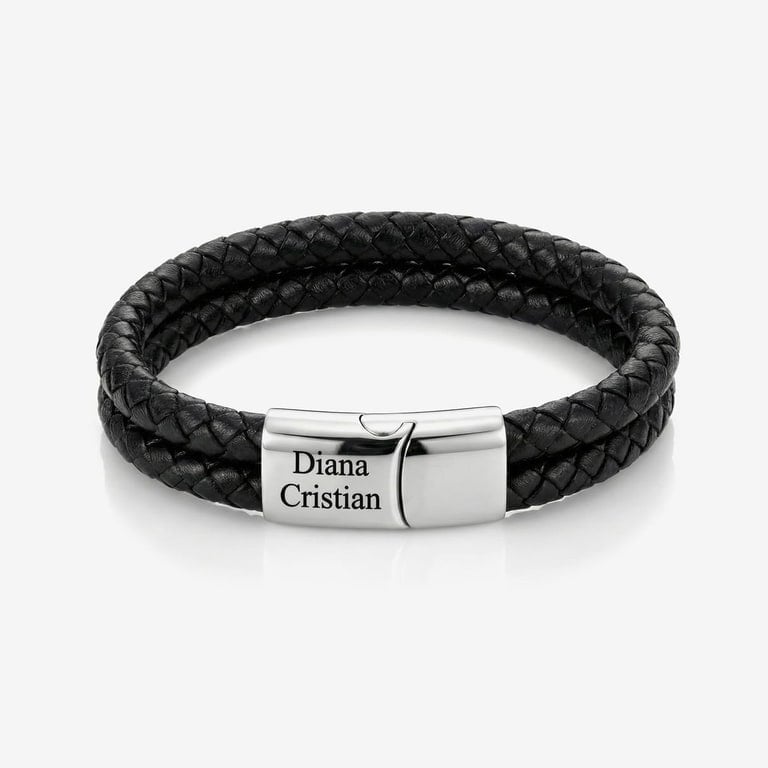 Bratara Velar din piele naturala impletita