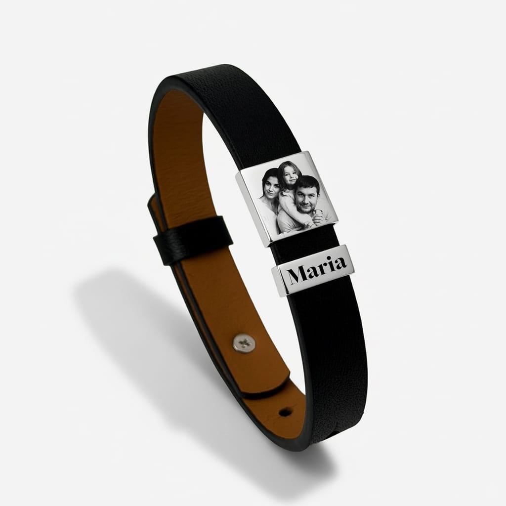 Bratara Leonis din piele naturala personalizata