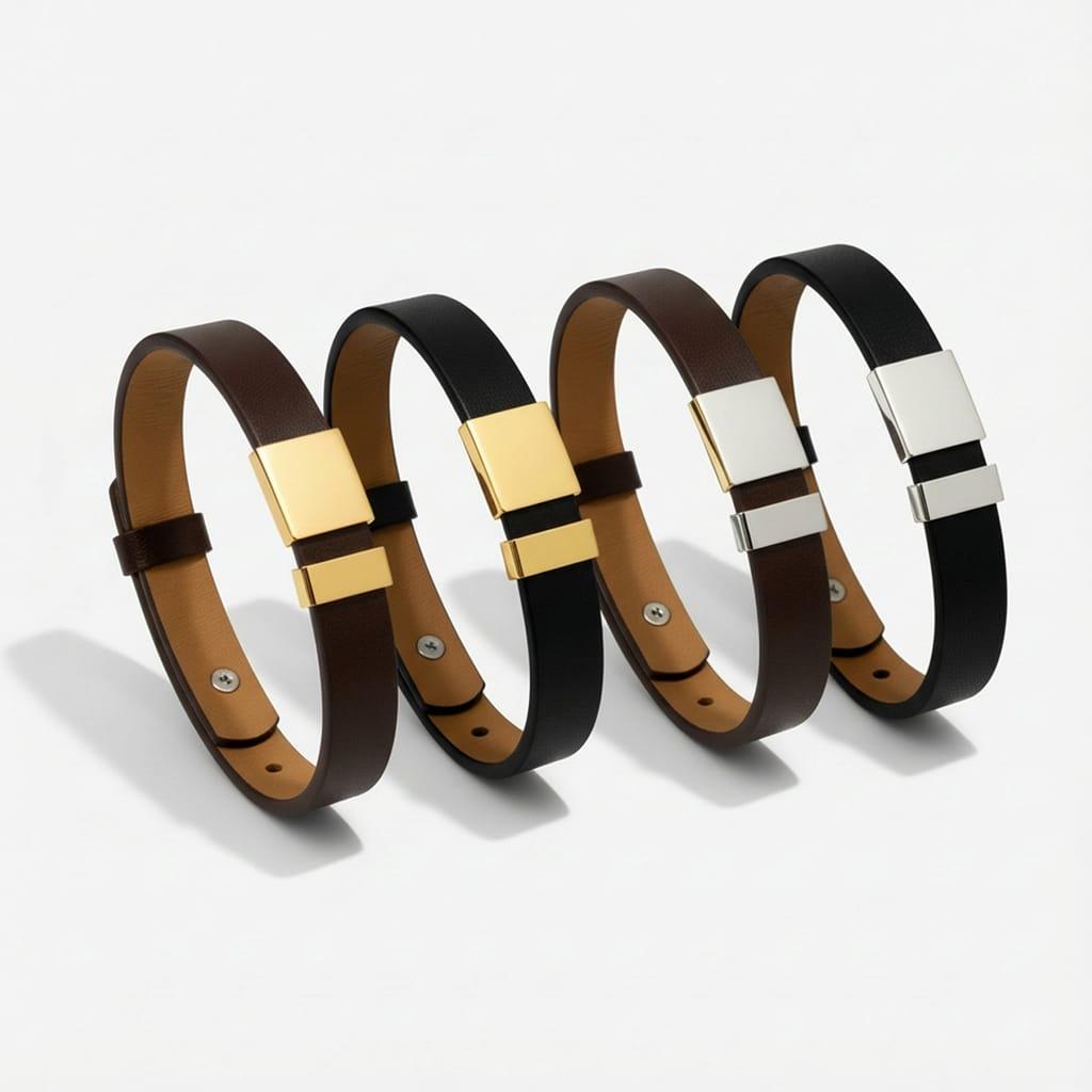 Bratara Leonis din piele naturala personalizata