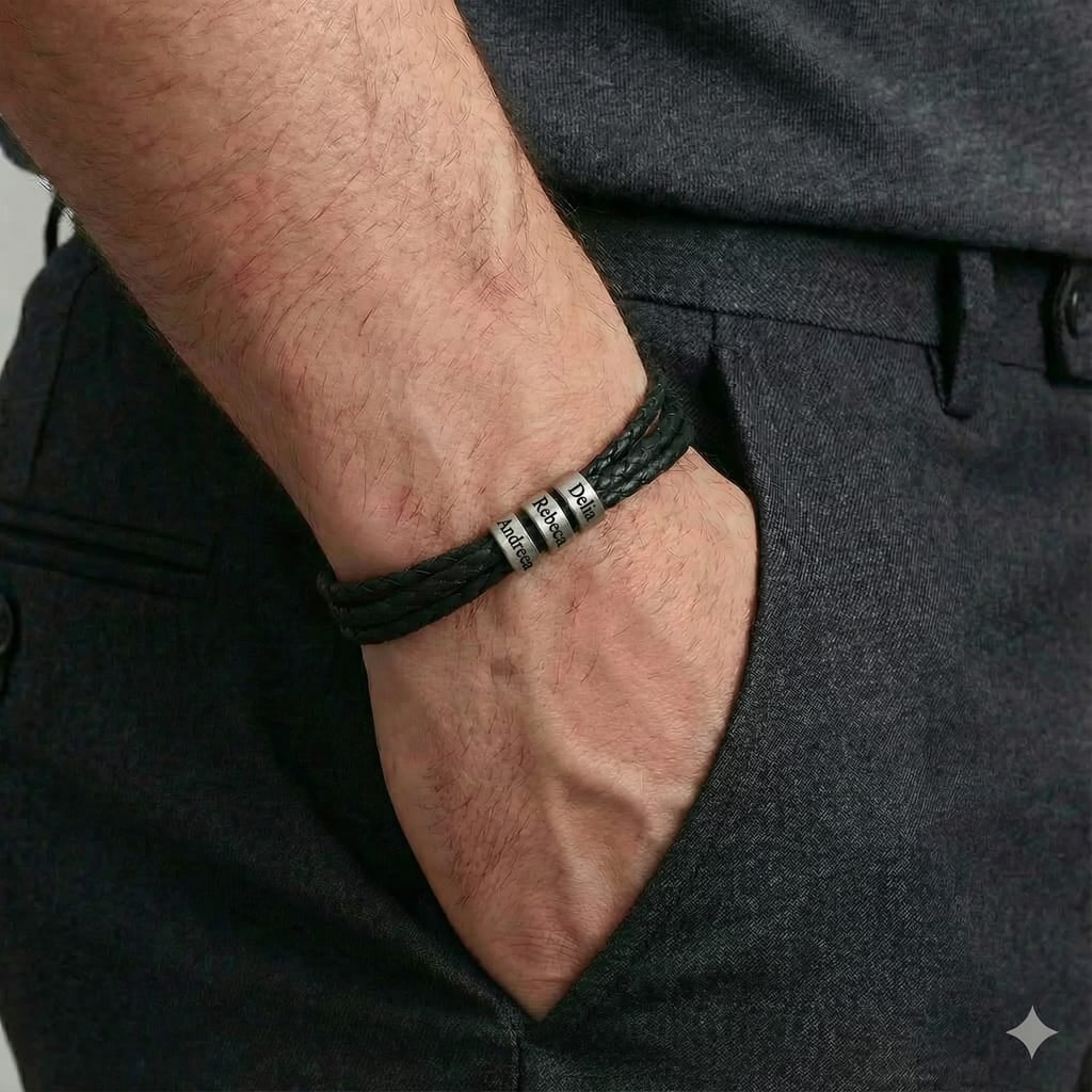 Bratara Navar din piele impletita