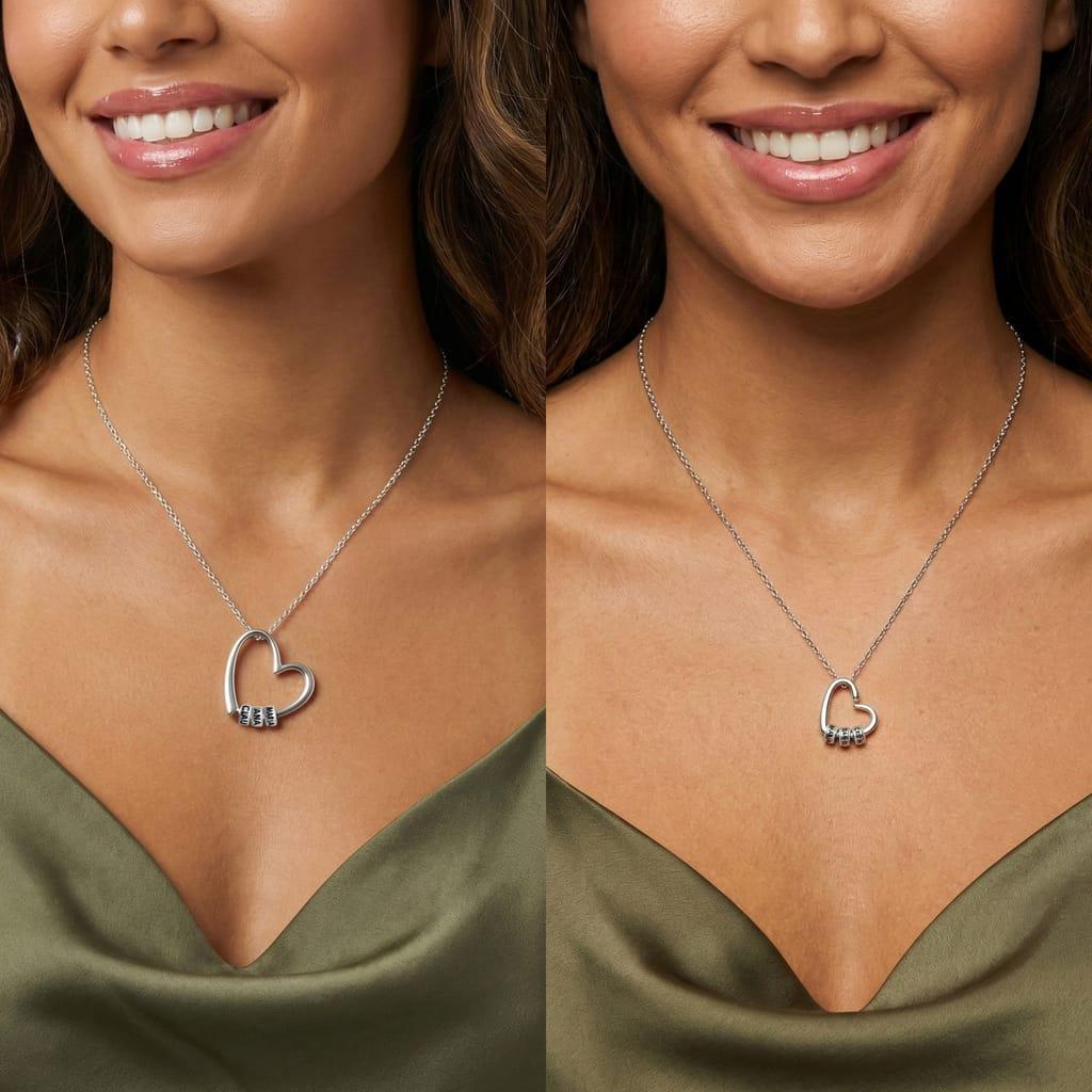 Colier Inima cu Talismane gravate