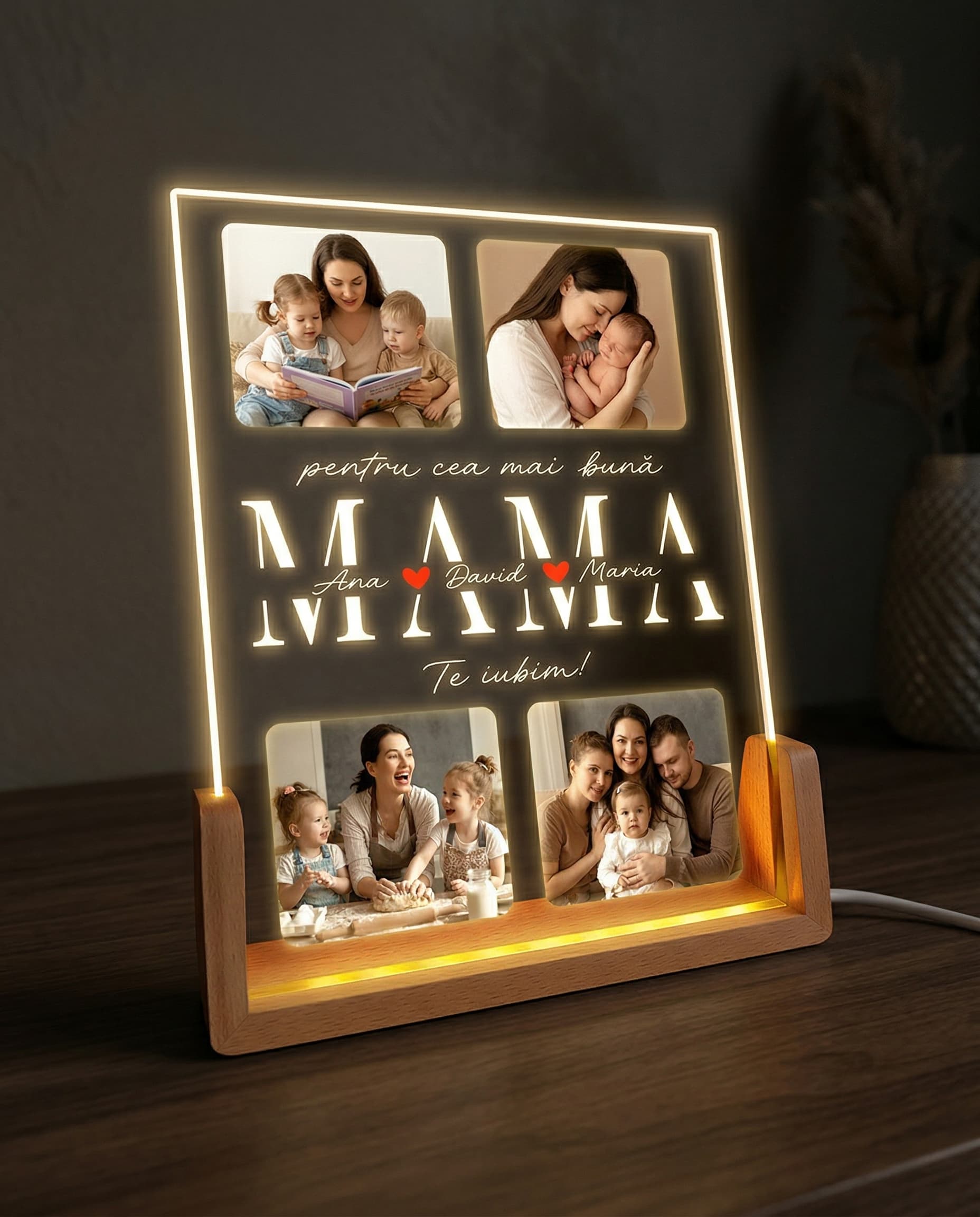 Tablou LED personalizat cu poză și melodie