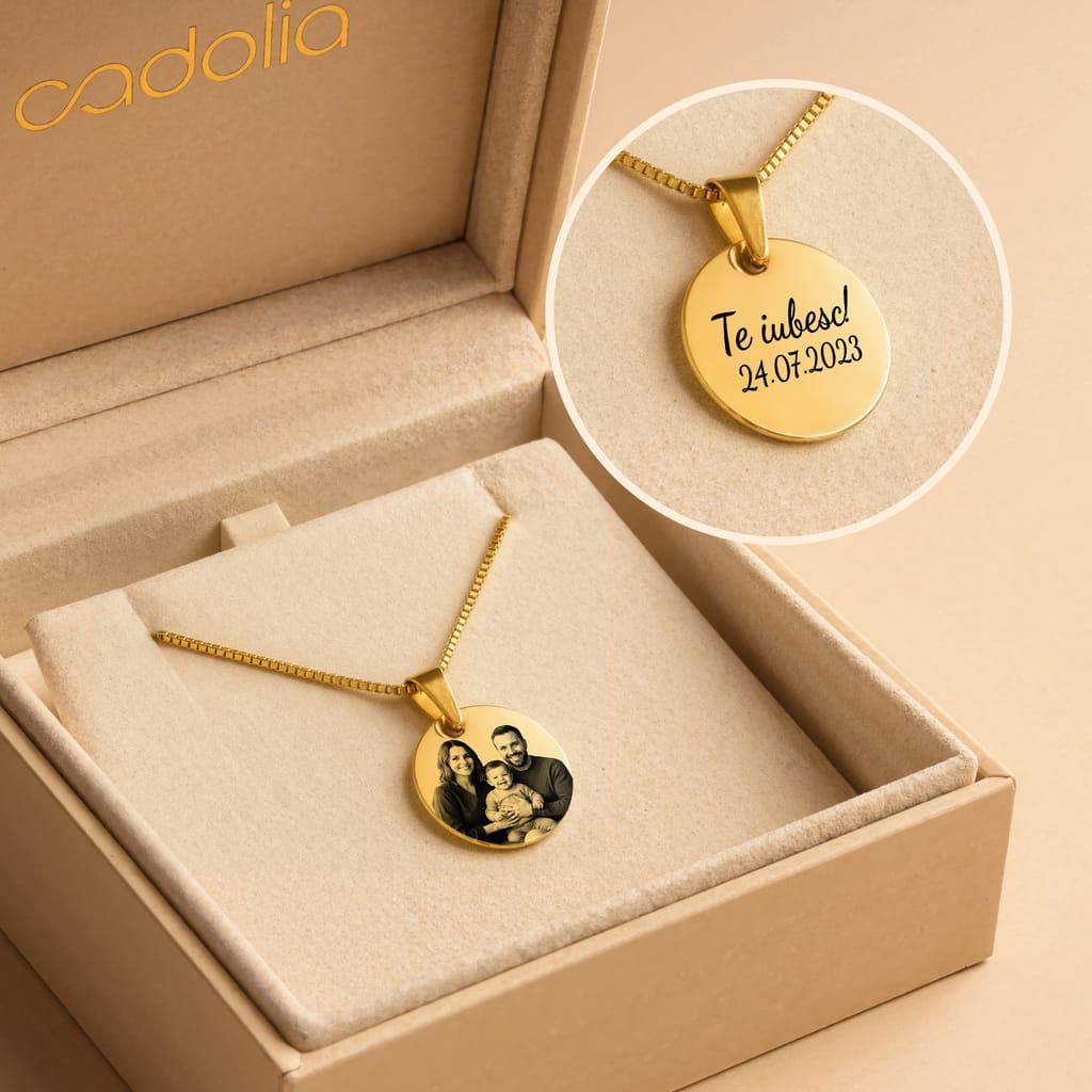 Colier Luna gravat cu poza